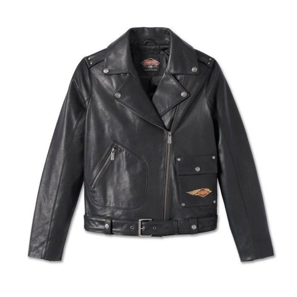 Harley Davidson 120th Anniversary D-Pocket Biker Leather Jacket